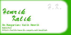 henrik kalik business card